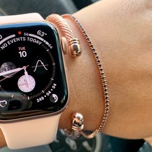 Sterling Forever 14K Rose Gold Textured Bracelet